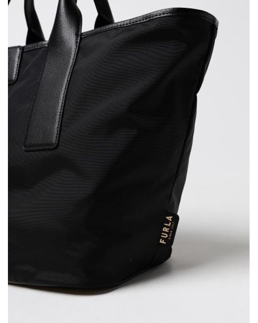 Furla Black Piuma Top Handle Tote Bag