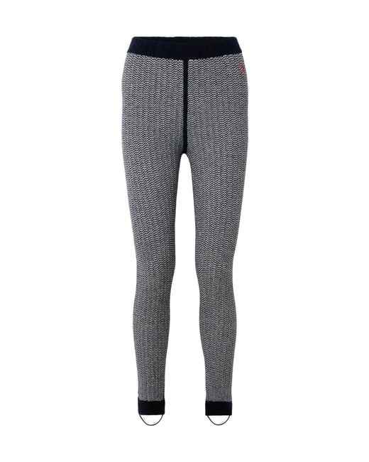 Perfect Moment Gray Jazzy Ribbed Striped Wool And Cashmere-Blend Leggings