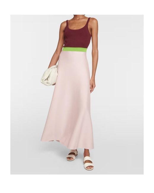 Gabriela Hearst Purple Wool And Silk Long Dress