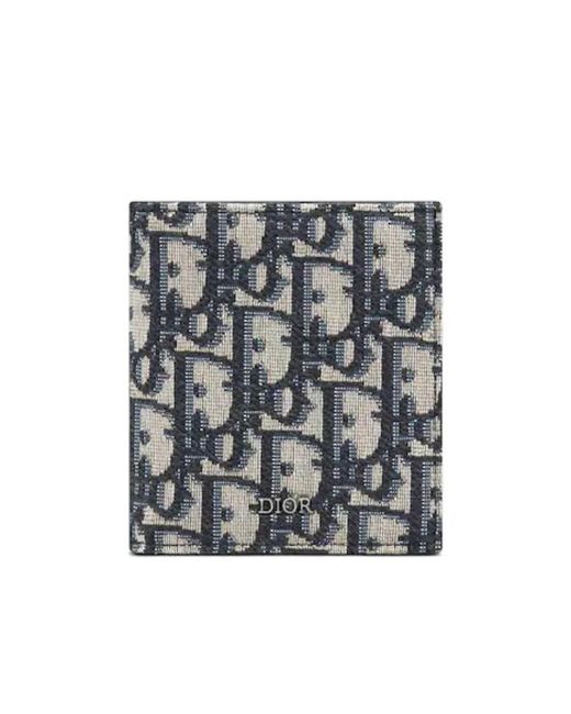 Dior Gray Compact Vertical Wallet for men