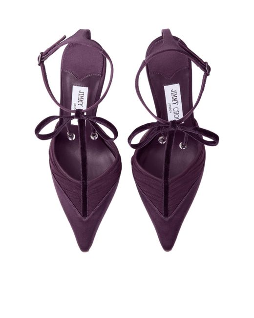 Jimmy Choo Purple Afia 100 Mesh Pumps