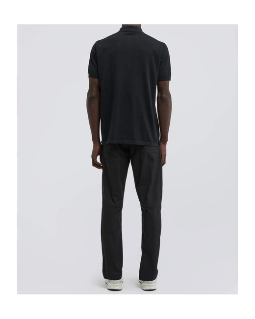 Aspesi Black Button Polo Shirt for men