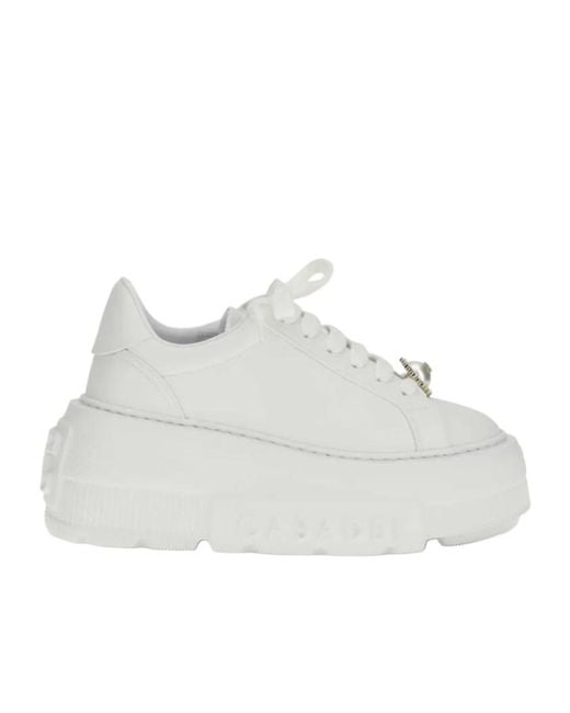 Casadei White Nexus Platform Low-Top Sneakers