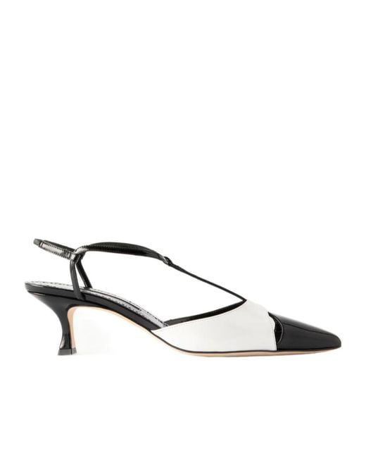 Manolo Blahnik Metallic Slingback High Heels