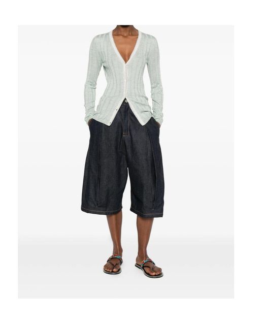 Prada Green Ribbed Cardigan