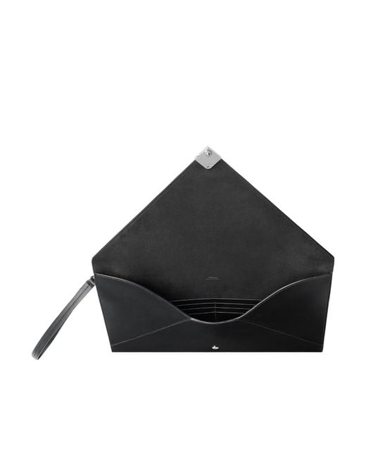 Fendi Black Large Ff Squared Flat Clutch Bag for men