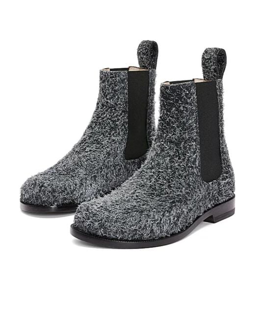 Loewe Black Brushed Campo Chelsea Boots