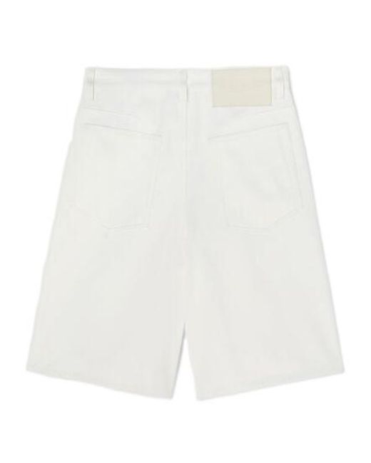Jil Sander White Denim Shorts for men