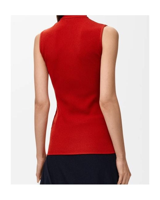 Loewe Red High-Neck Sleeveless Top