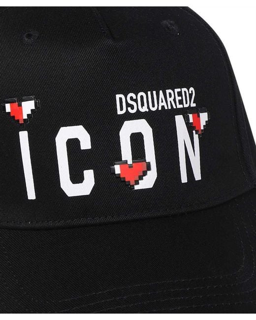 DSquared² Black Logo Printed Curved Peak Baseball Cap
