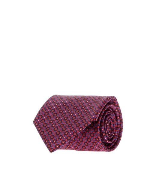 Brioni Purple Printed Tie for men