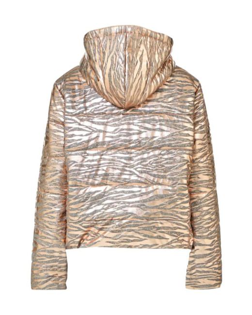 Liu Jo Natural Hooded Zebra-Pattern Jacket