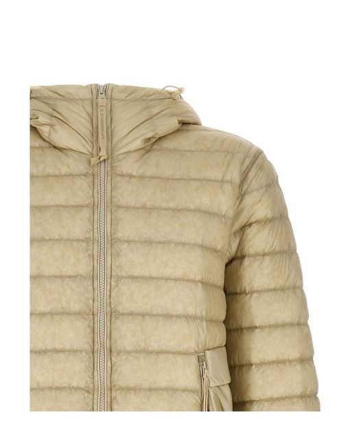 C P Company Natural Long-Sleeve Hooded Padded Jacket for men