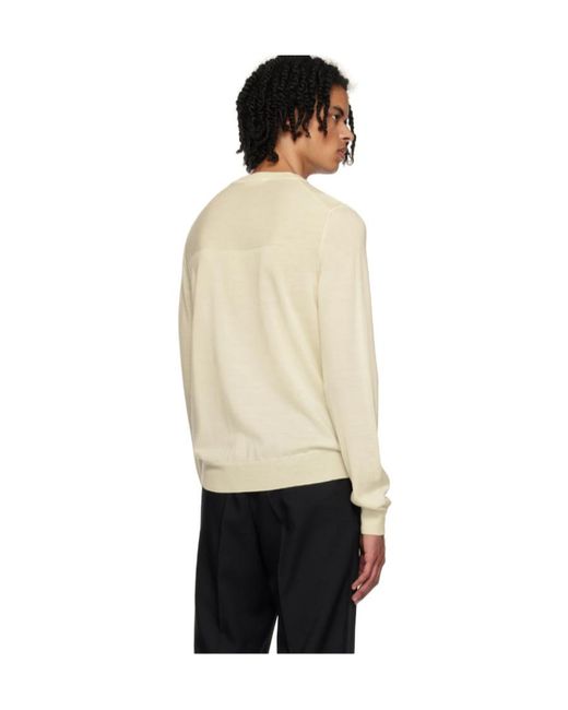 Jil Sander Natural Crewneck Long-Sleeved Jumper for men
