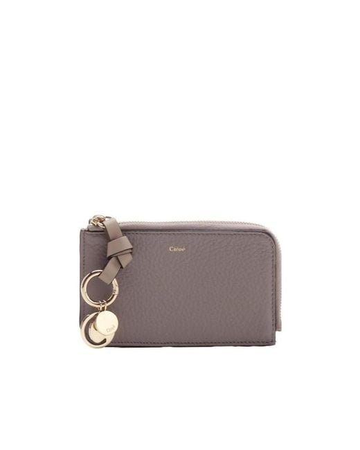 Chloé Gray Chloé Alphabet Zipped Cardholder
