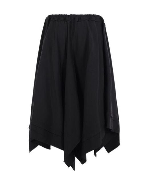 Yohji Yamamoto Black Elastic-Waist Skirt