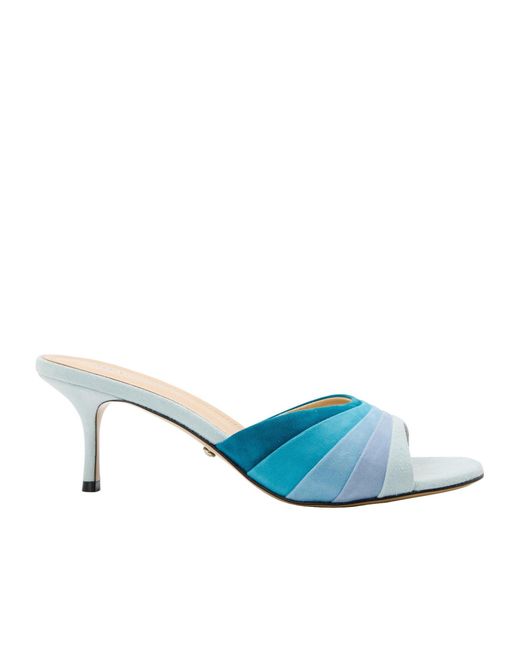 Mach & Mach Blue Colorblock Heeled Mules