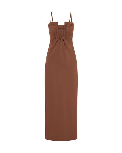Christopher Esber Brown Pleated Dress