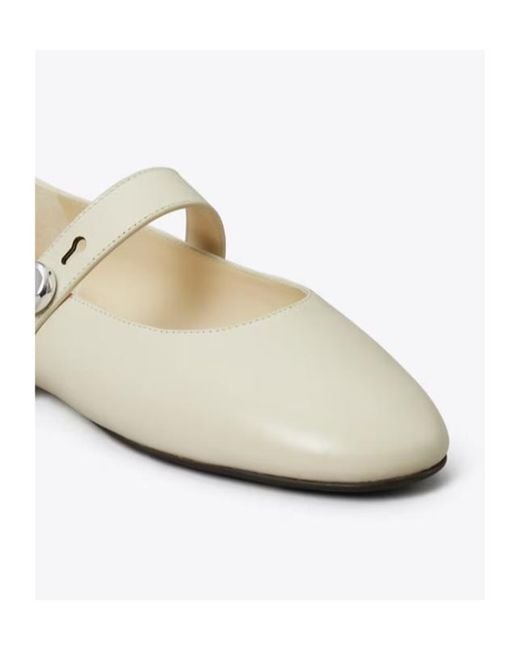 Tory Burch White Romy Mary Jane Ballet Flats