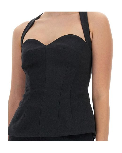 Philosophy Di Lorenzo Serafini Black Sleeveless Flared Hem Top