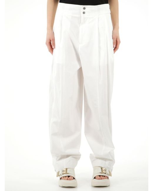 Bottega Veneta White Mid-Rise Trousers