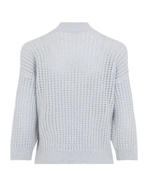 Peserico White Alpaca, Wool And Mohair Sweater