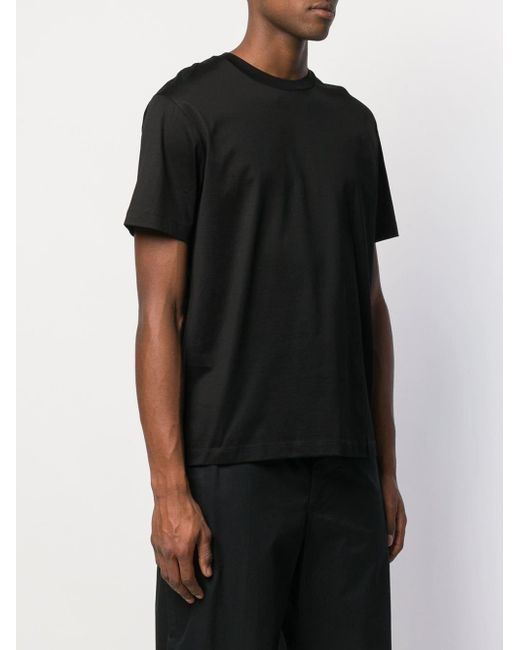 Les Hommes Black Rear Print T-Shirt for men