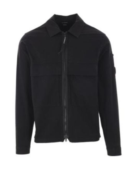 C P Company Black Lens Cotton Shirt Jacket for men