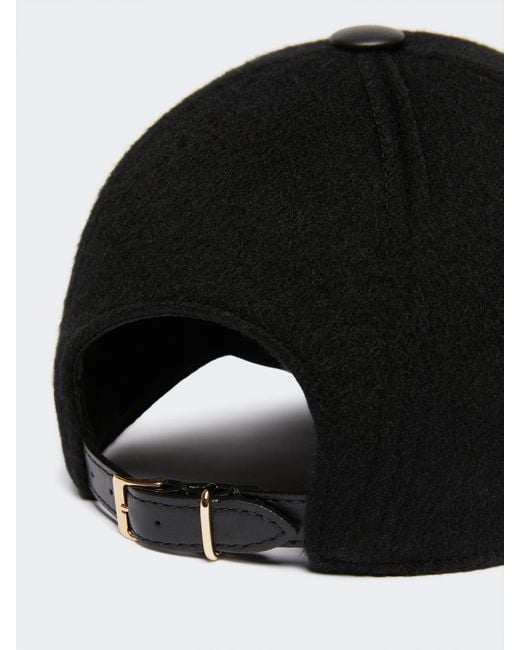 Max Mara Black Logo Embroidered Baseball Cap