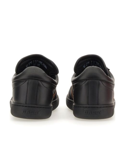 Bally Black Side-Stripe Round Toe Sneakers for men