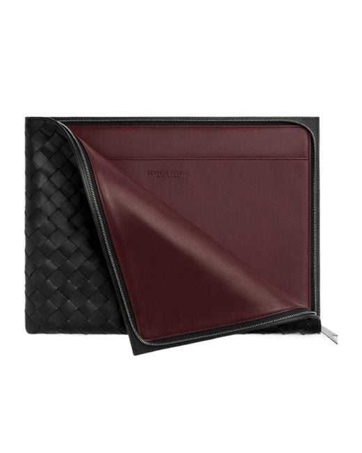 Bottega Veneta Black Intrecciato Zipped Wallet for men
