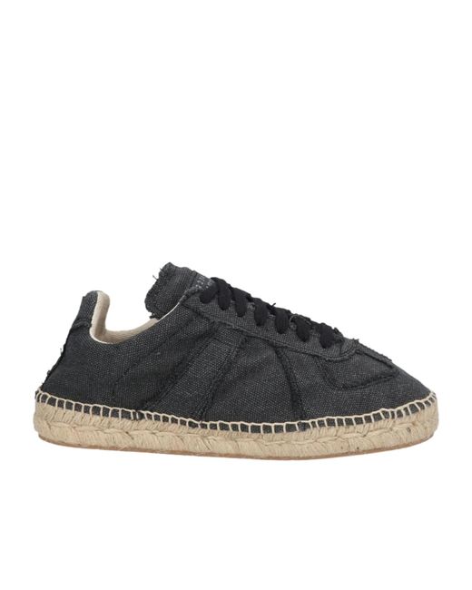 Maison Margiela Black Solid Color Canvas Platform Shoes