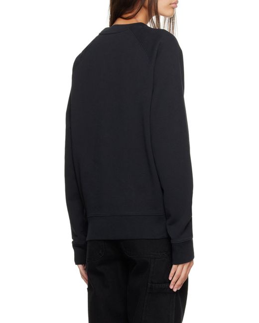 Maison Kitsuné Black Logo-Patch Crew Neck Sweatshirt for men