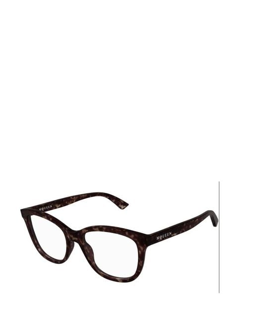 McQueen White Eyewear Square Frame Glasses