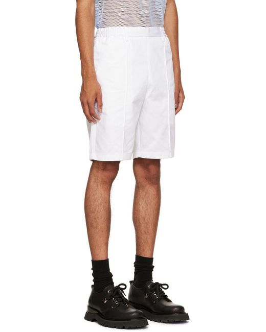 AMI White Elasticated Bermuda for men