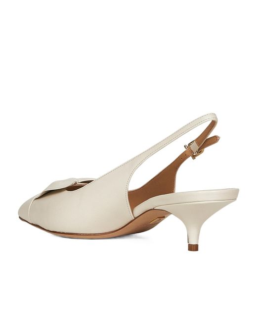 Ferragamo White Bow Slingback Pump