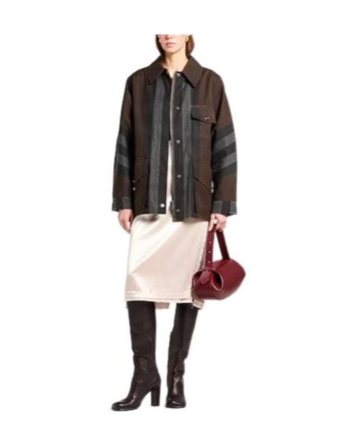 Burberry Black Classic Printed Jacket