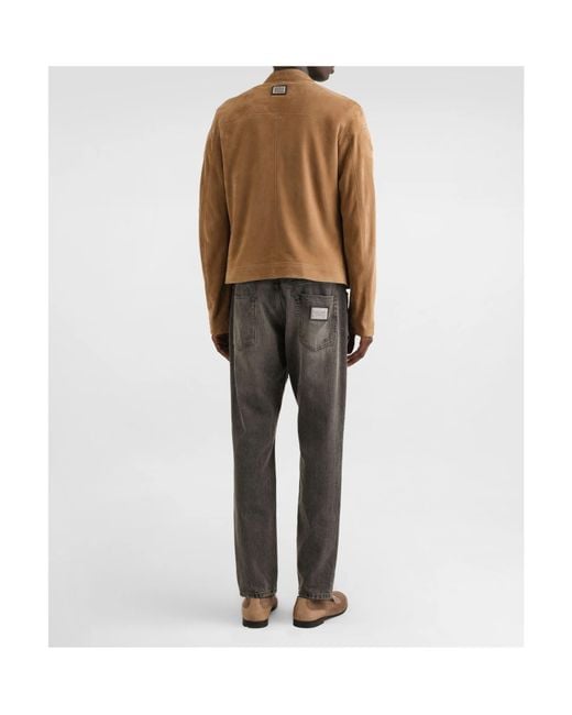 Dolce & Gabbana Brown Zip Up Jacket for men