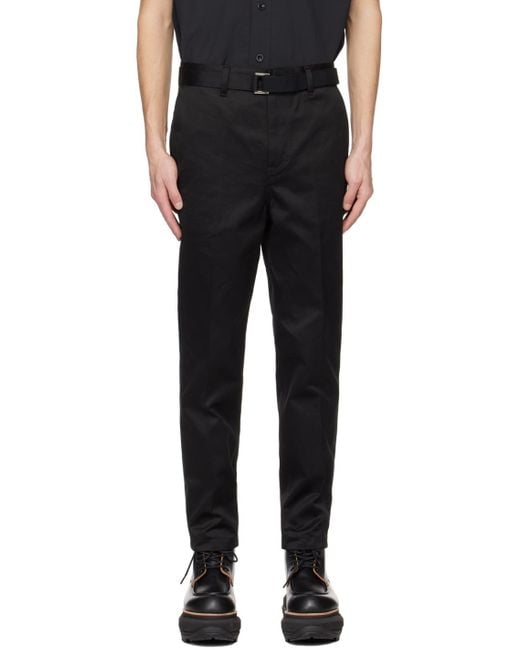 Sacai Black Four-Pocket Casual Pants for men