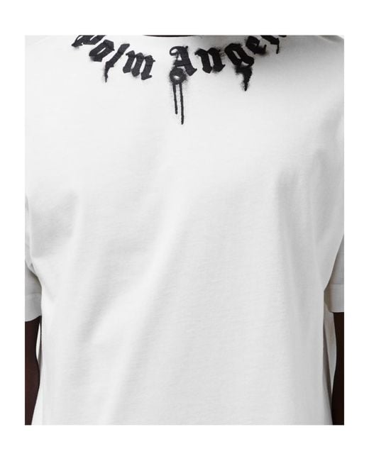 Palm Angels White Logo Short-Sleeved T-Shirt for men