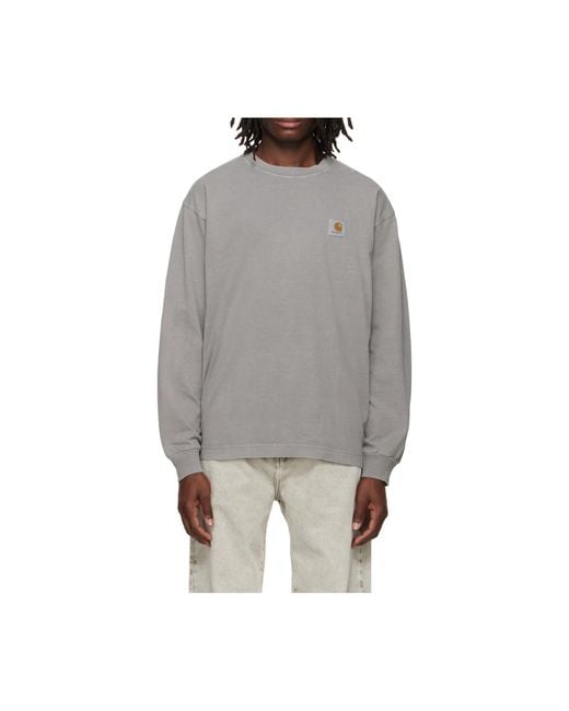 Carhartt Gray Nelson Long-Sleeve T-Shirt for men