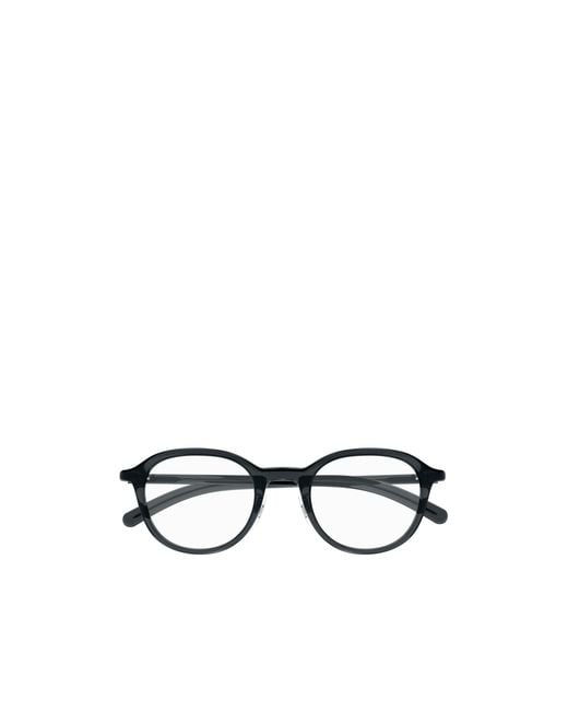 Montblanc White Eyewear Oval Frame Glasses for men