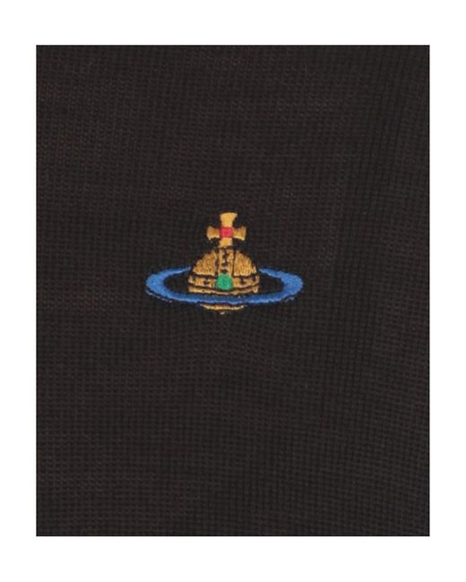 Vivienne Westwood Black Orb Embroidered Knit Jumper