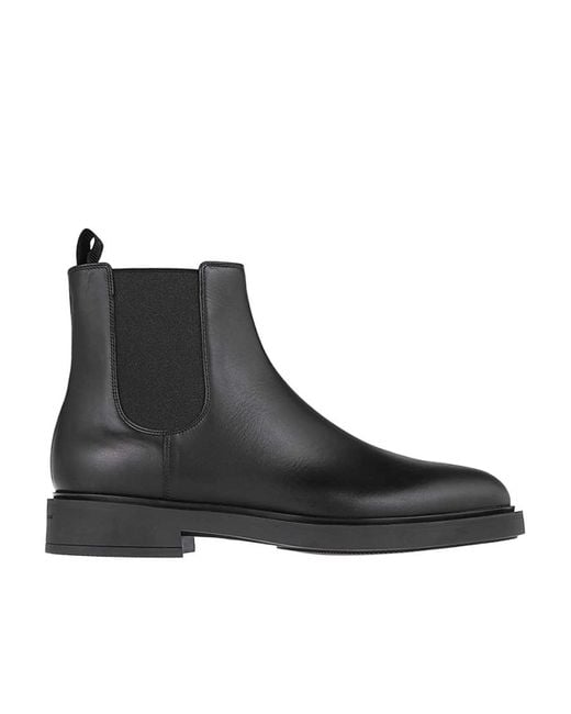 Gianvito Rossi Black Douglas Elastic-Panel Chelsea Boots for men