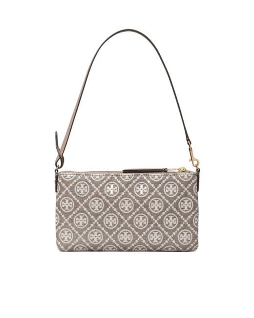 Tory Burch White Logo Printed Pochette