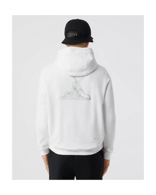 Burberry White Cupid-Print Hoodie for men