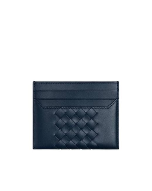 Bottega Veneta Blue Intrecciato Piccolo Card Case for men