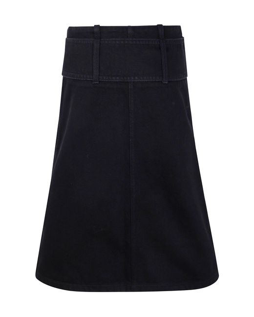 Patou Black Buckle Zip Detailed Skirt