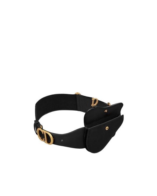 Dior Black Saddle Pouch Belt