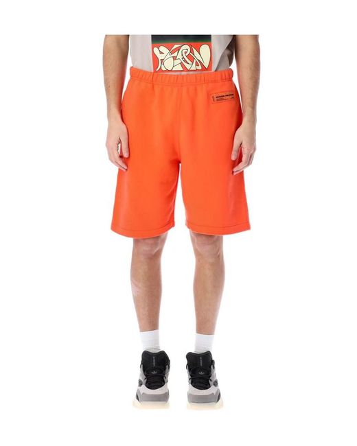 Heron Preston Orange Logo Patch Bermuda Shorts for men